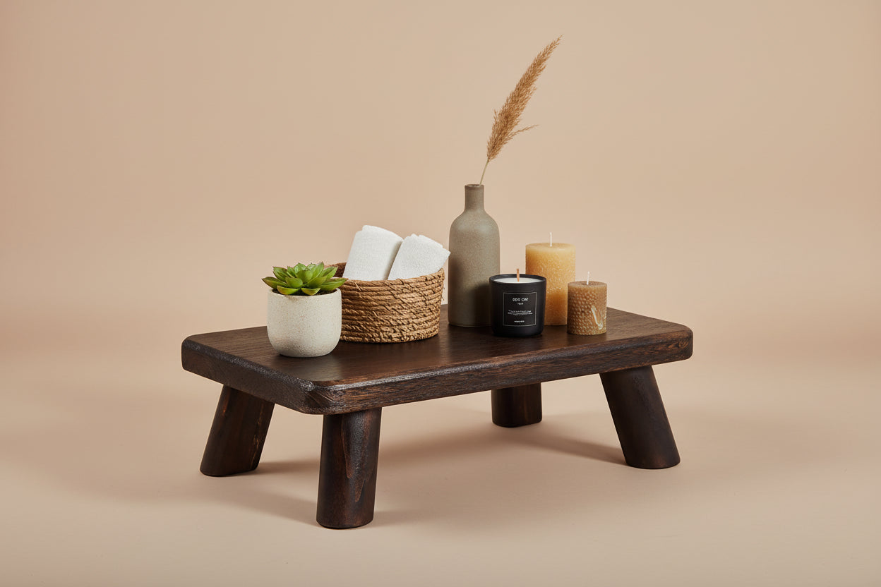 Japanese Tea Table - Traditional Paulownia Wood Low Floor Table for Living Room