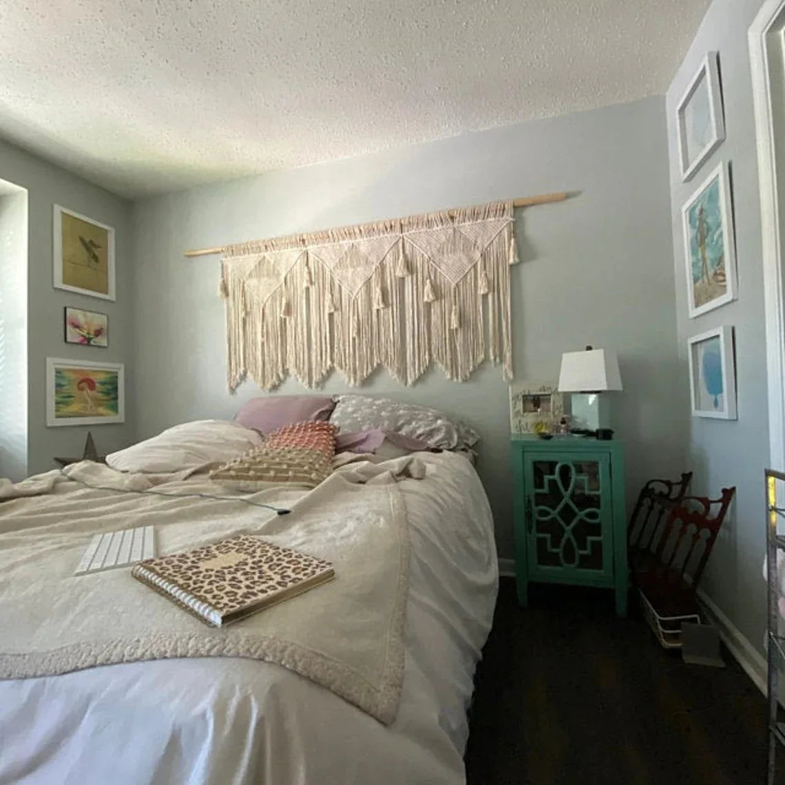 Large Macrame Wall Tapestry - Boho Hand Woven Wall Hanging for Living Room