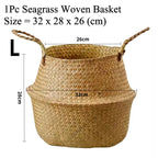 Seagrass Basket - Rattan Hanging Planter & Storage Organizer