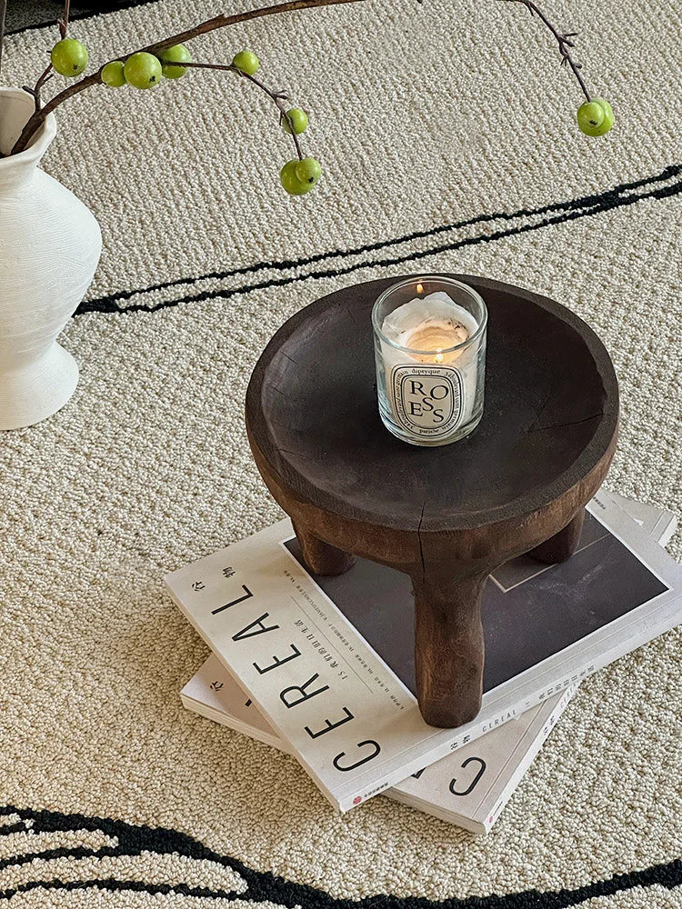 Wabi Sabi Wooden Fruit Tray - Handcrafted Walnut Serving Platter, Home Decor