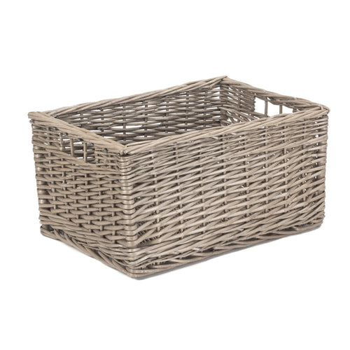 Antique Wash Wicker Storage Basket - Rustic Organizer for Home in Multiple Sizes