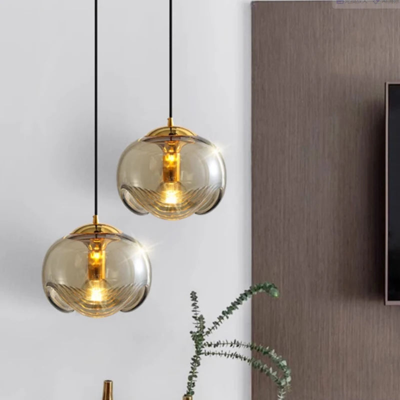 Glass Pendant Light - Modern Chandelier for Dining Room & Kitchen