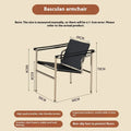 Bauhaus Lounge Chair - Corbusier Style Leather Armchair with Steel Frame