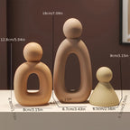Modern Minimalist Family Sculpture - Abstract Resin Family of Three for Home Decor