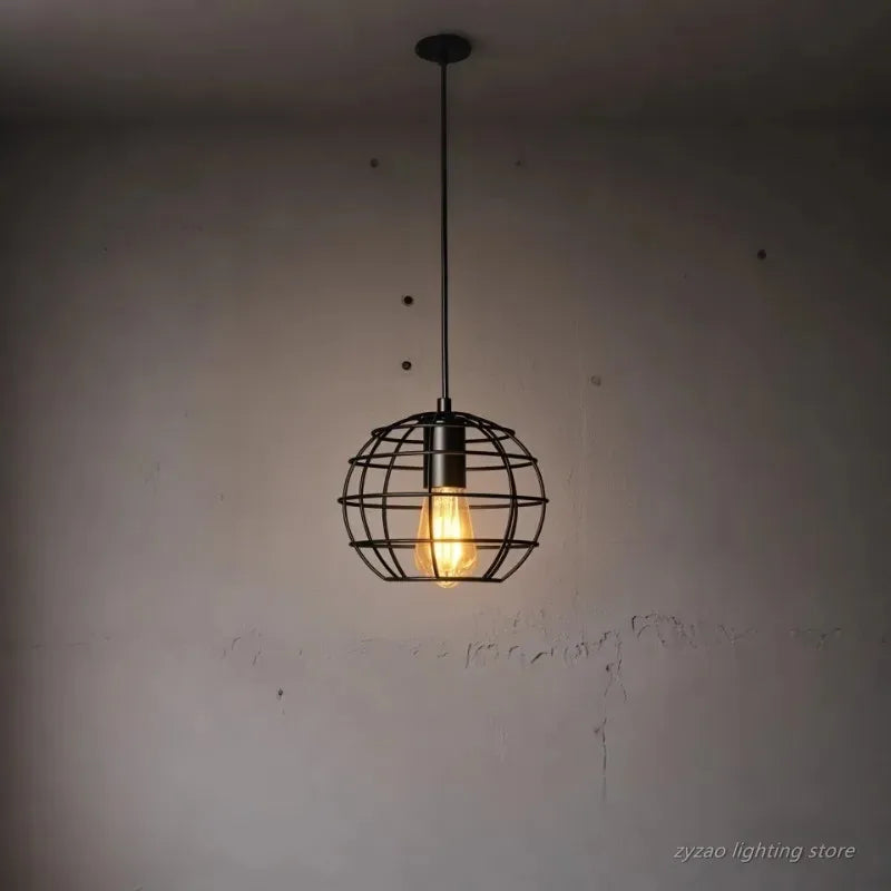 Industrial Black Metal Pendant Light | Vintage Loft Dining Room Lighting