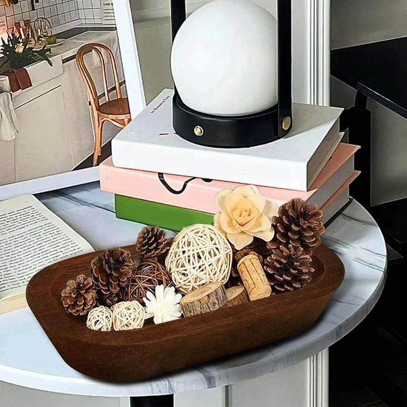 Handcrafted Wooden Dough Bowl 6 Piece Artisan Collection 