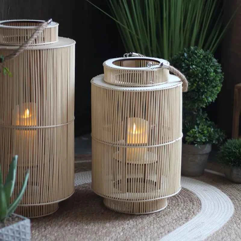 Rattan Wind Lantern Candle Holder Vintage Candle Holders Decorative Nordic Candlestick Elegant Candlesticks Home Decorations
