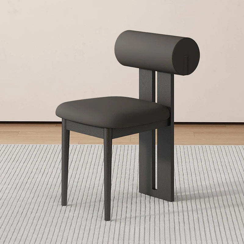 Solid Wood Dining Chair - Modern Upholstered Backrest Chair