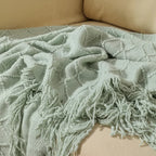 Nordic Knitted Throw Blanket - Soft Shawl for Sofa & Bed