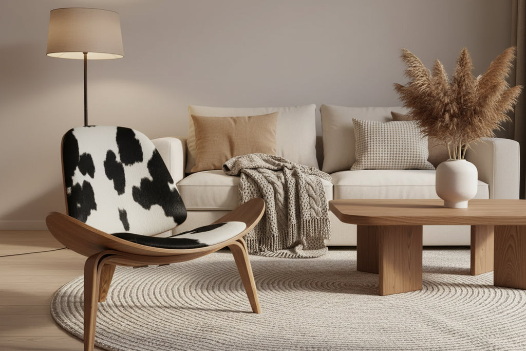 Nordic Smile Chair - Modern Designer Accent Chair with Shell Back for Living Room