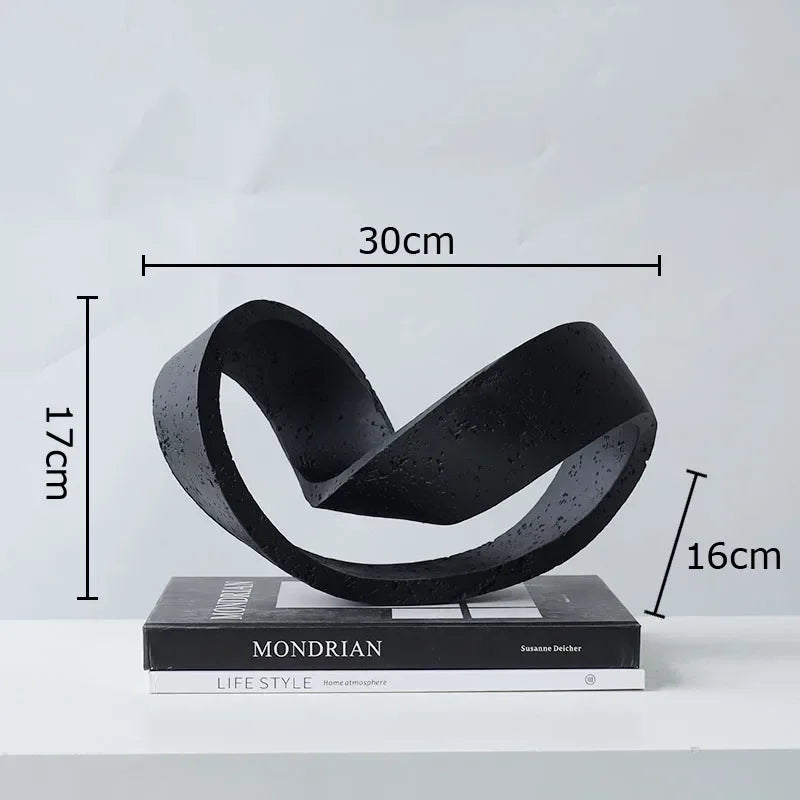 Abstract Twist Knot Metal Sculpture - Modern Desk Decor
