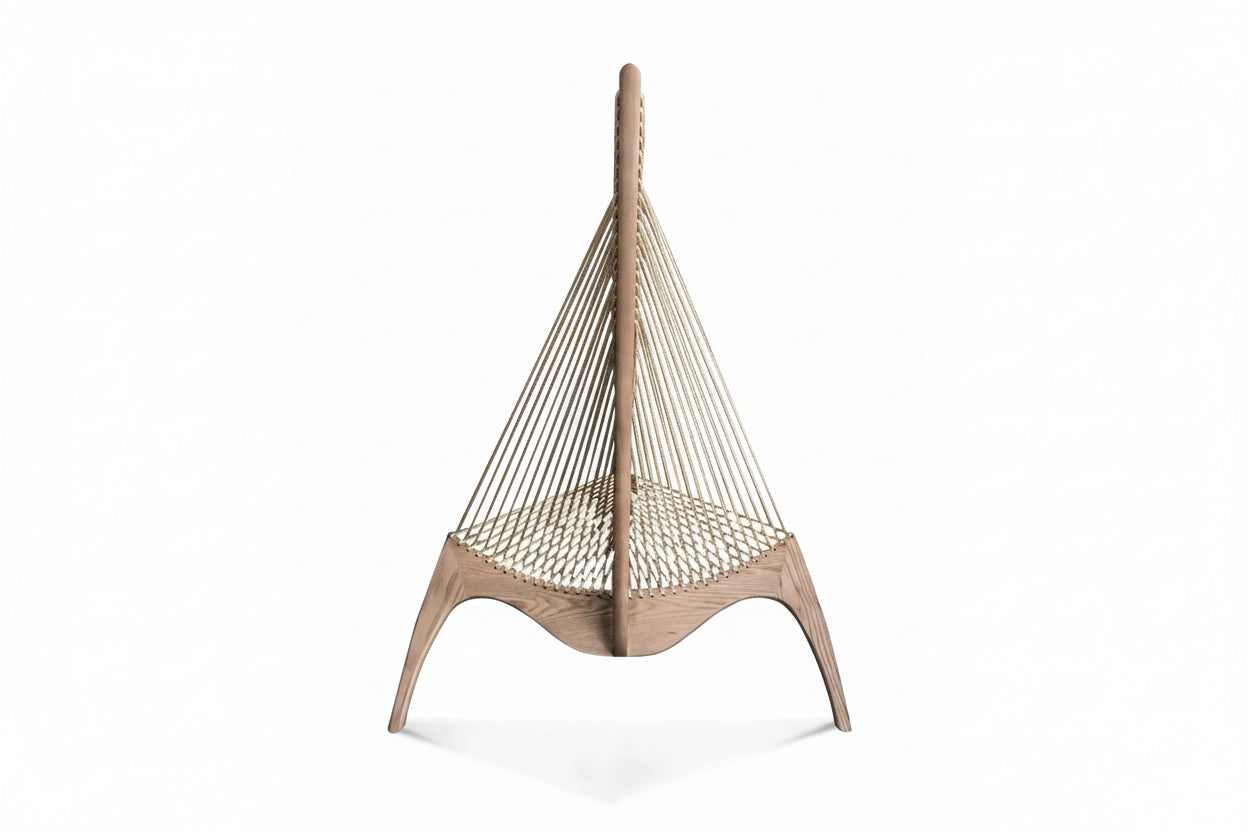 Nordic Solid Wood Sailboat Chair - Designer Harp Chair Lounge for Living Room
