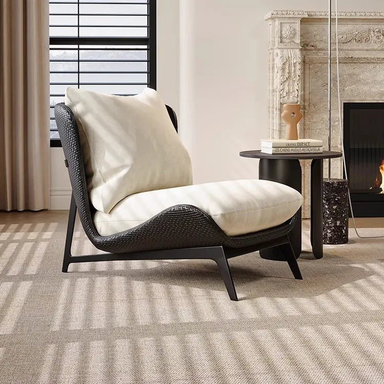 Italian Velvet Accent Chair - Modern Designer Lounge Chair