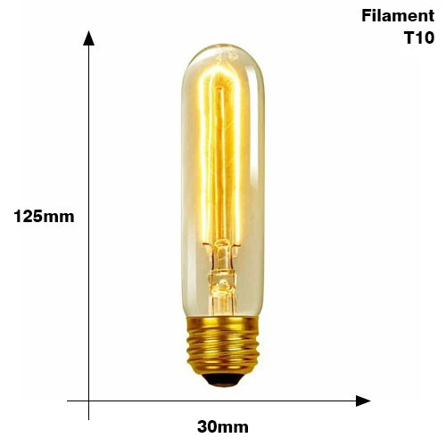 Vintage Edison Bulb - E27 40W Retro Filament Light Bulb for Home Decor