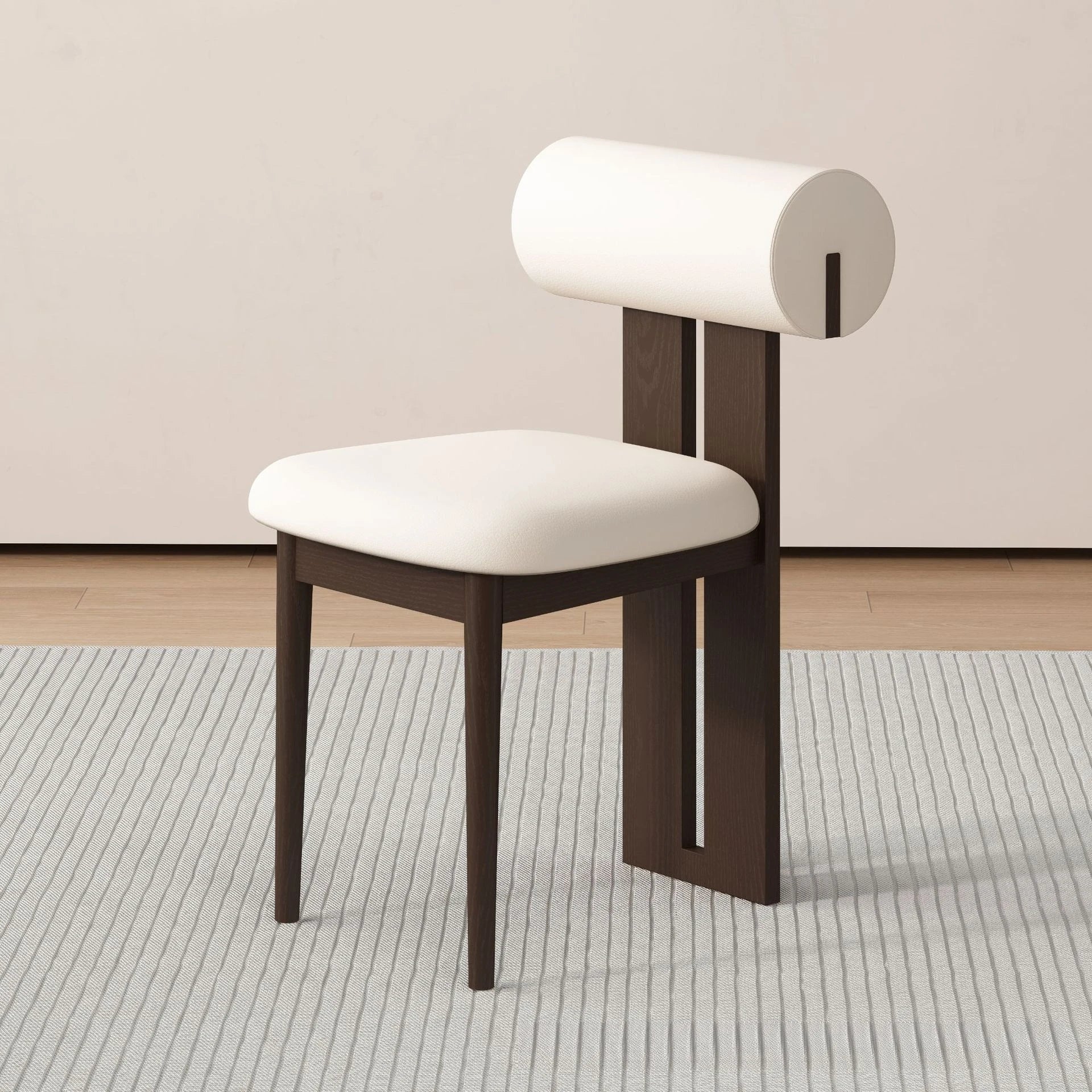 Solid Wood Dining Chair - Modern Upholstered Backrest Chair