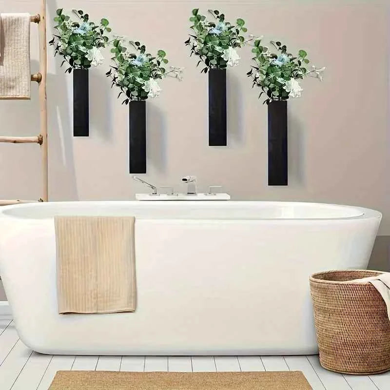 Rustic Wooden Wall-Mounted Vase - Handcrafted Hanging Planter - LUXE Home Collection Co