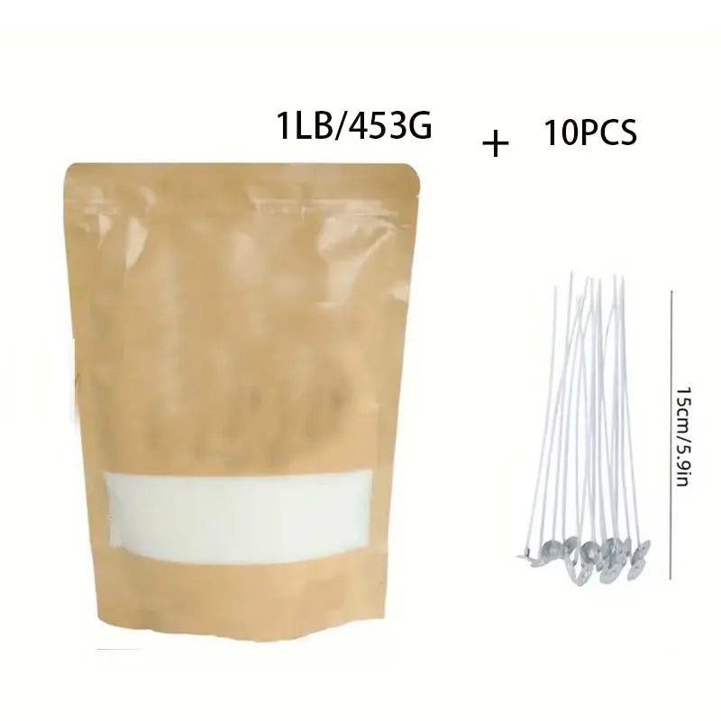 Pearl Candle Sand Wax Kit - 1LB Complete Set with 10 Wicks
