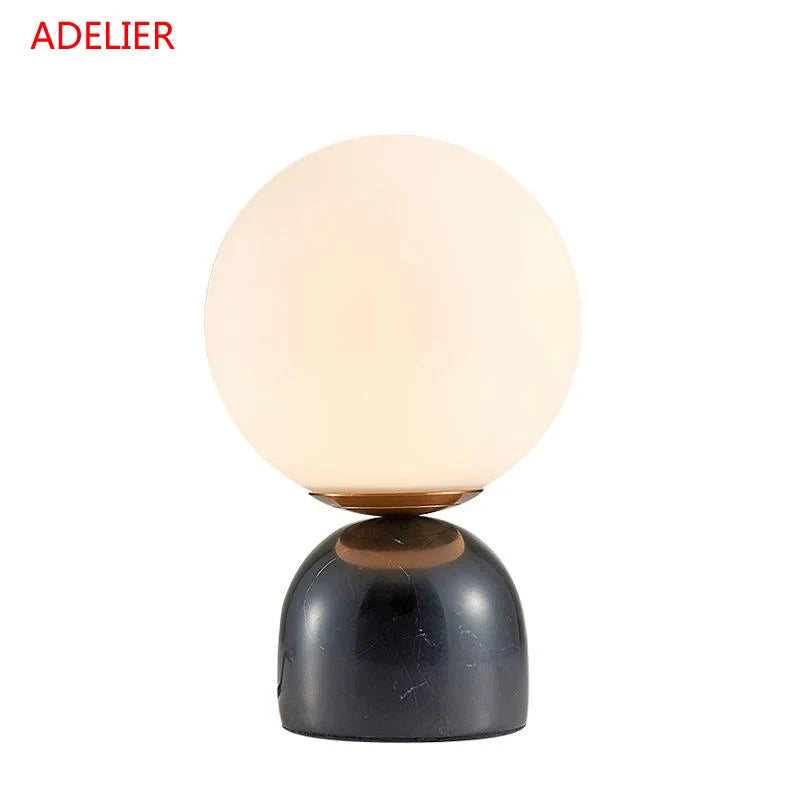 Marble Table Lamp - Modern Glass Ball Desk Lamp - Luxury Home Lighting