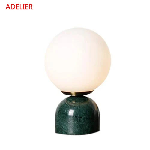Marble Table Lamp - Modern Glass Ball Desk Lamp - Luxury Home Lighting
