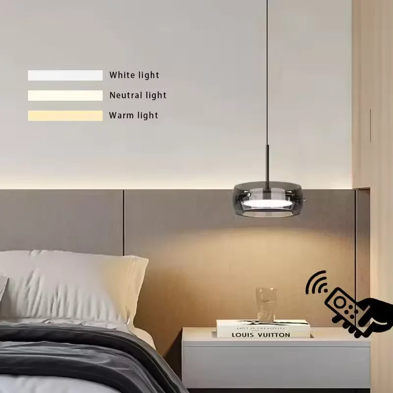 Modern Glass Chandelier Pendant Light | Dimmable LED Dining Room Lighting