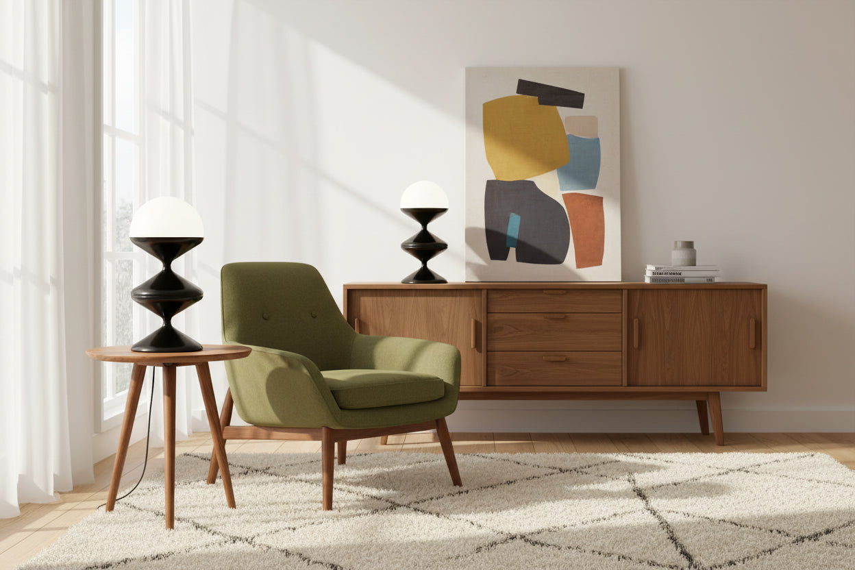 Scandinavian Gourd Floor Lamp - Mid-Century Cream LED Lamp for Living Room & Bedroom