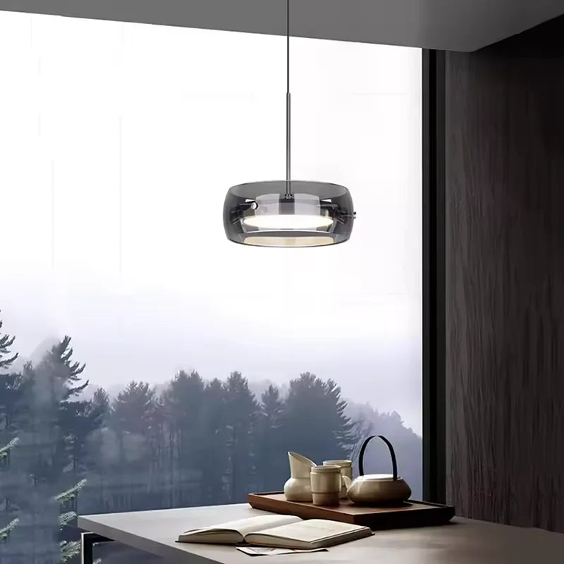 Modern Glass Chandelier Pendant Light | Dimmable LED Dining Room Lighting