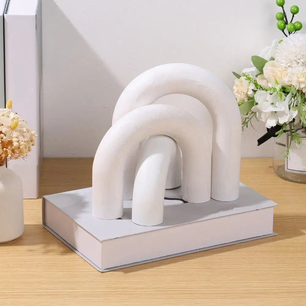 Boho Wood Arc Ornament - Handmade Carved Wooden Décor for Shelf & Wall