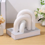 Boho Wood Arc Ornament - Handmade Carved Wooden Décor for Shelf & Wall