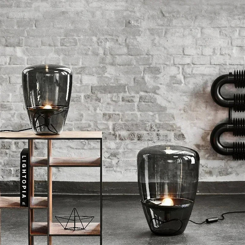 Czech Glass Table Lamp - Designer Bedside Lamp for Living Room & Bedroom