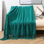 Nordic Knitted Throw Blanket - Soft Shawl for Sofa & Bed