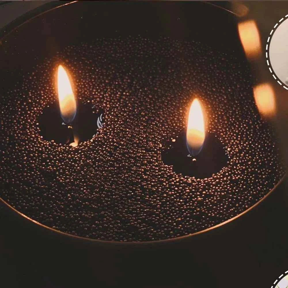 200G Black Sand Beaded Wax Candle Making Kit DIY Pearled Candle Candle Making 10PCS Wicks 2PCS Centering Devices 40 Stickers Dot