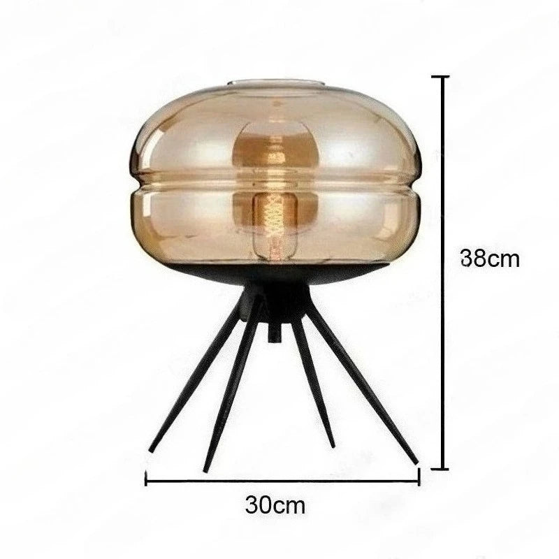 Art Glass Bedside Lamp - Postmodern Designer Table Lamp for Bedroom & Study