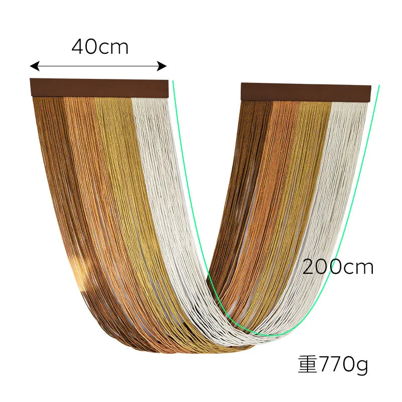 Boho Wooden Wall Art Tapestry - Hand-Woven Cotton Rope Macrame for Bedroom & Living Room