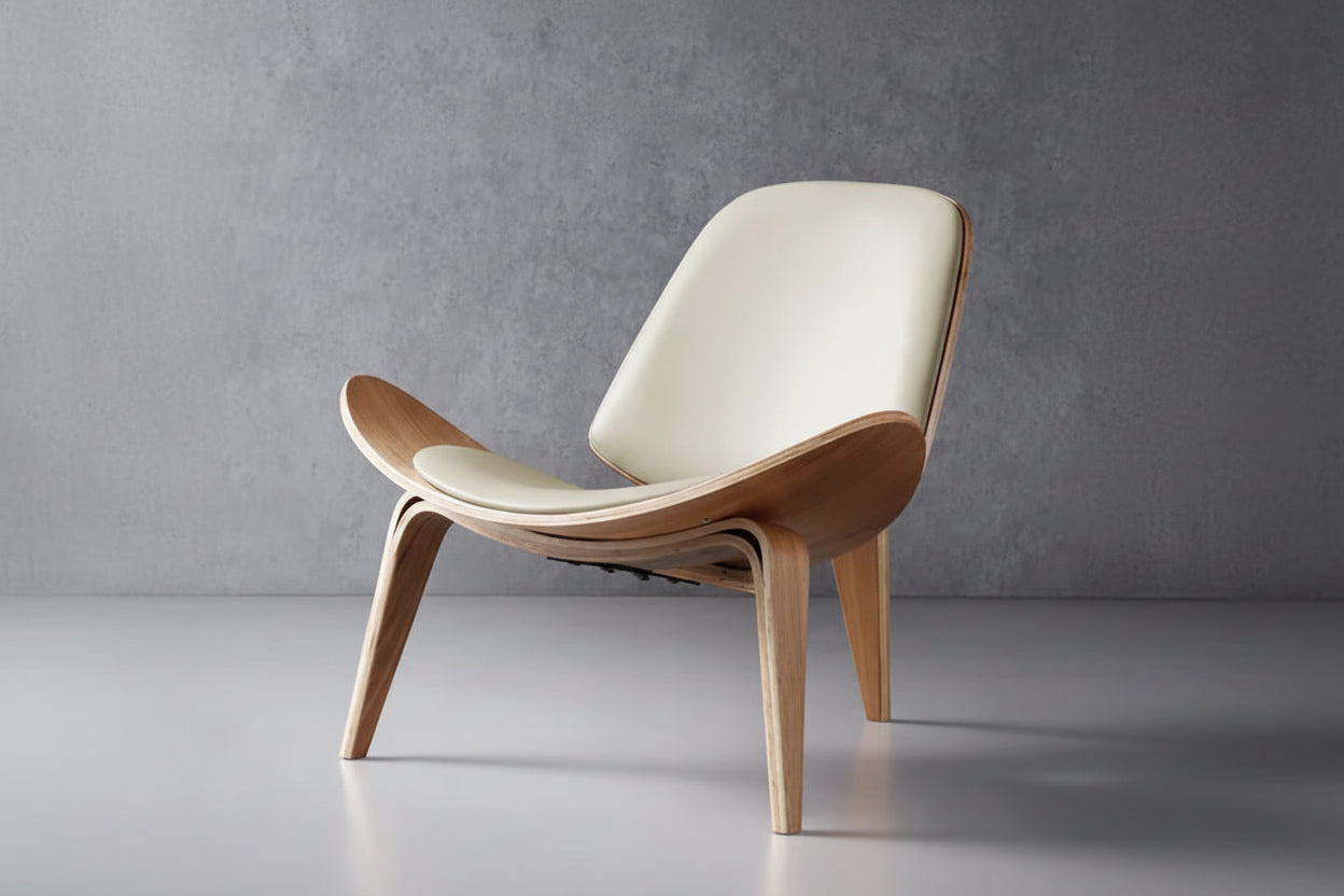 Nordic Smile Chair - Modern Designer Accent Chair with Shell Back for Living Room