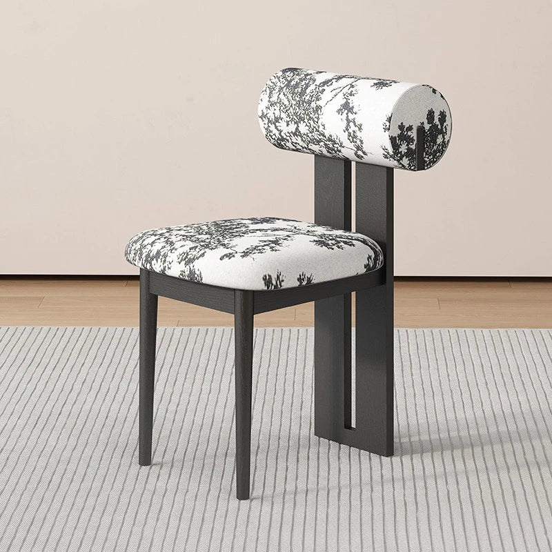 Solid Wood Dining Chair - Modern Upholstered Backrest Chair