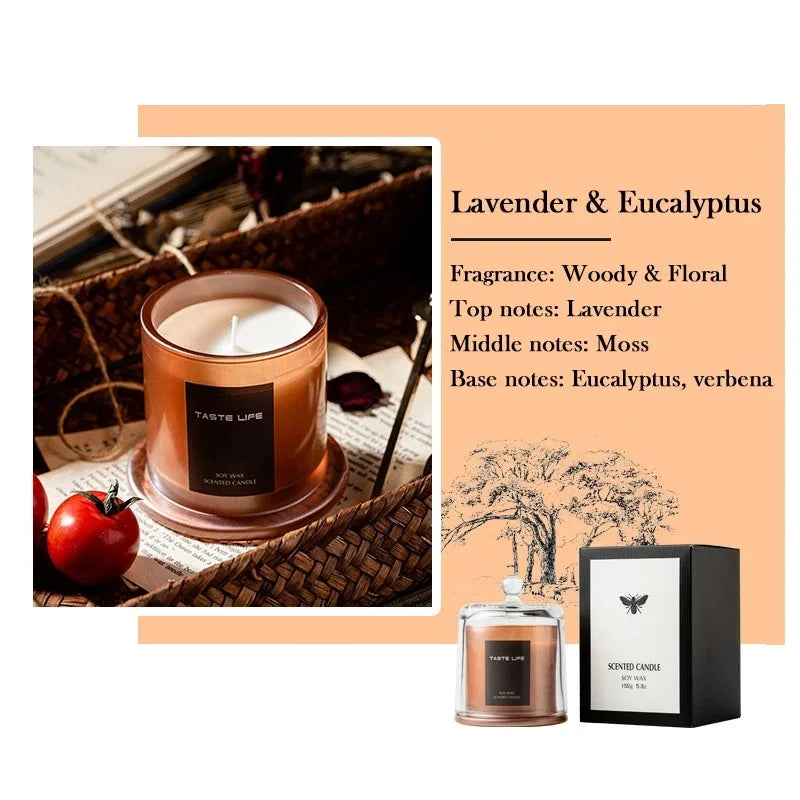 Velvet Rose Ebony Scented Candle - 40 Hour Natural Soy Wax Aromatherapy Candle