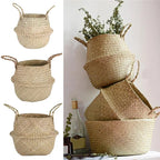 Seagrass Basket - Rattan Hanging Planter & Storage Organizer