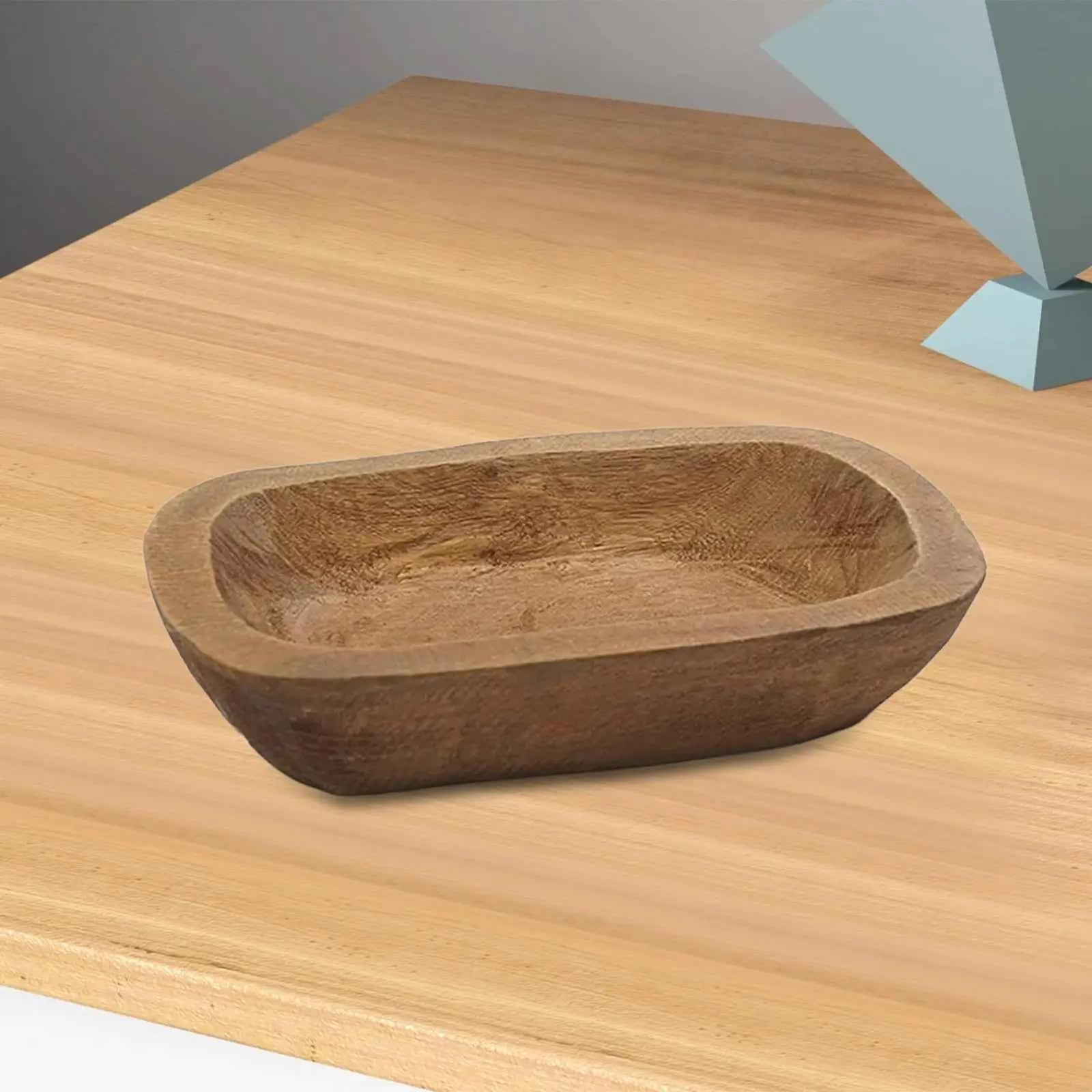 Dough Bowl for Candle Solid Wood Hand Carved for Bread Making Crafts Wedding