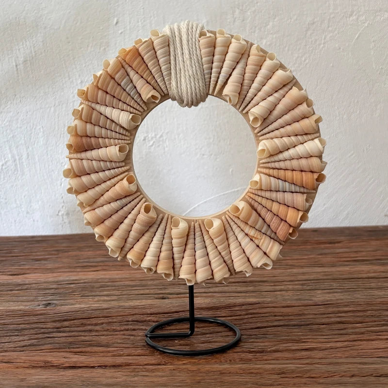 Natural Seashell Décor - Handcrafted Coastal Display for Entryway & Living Room