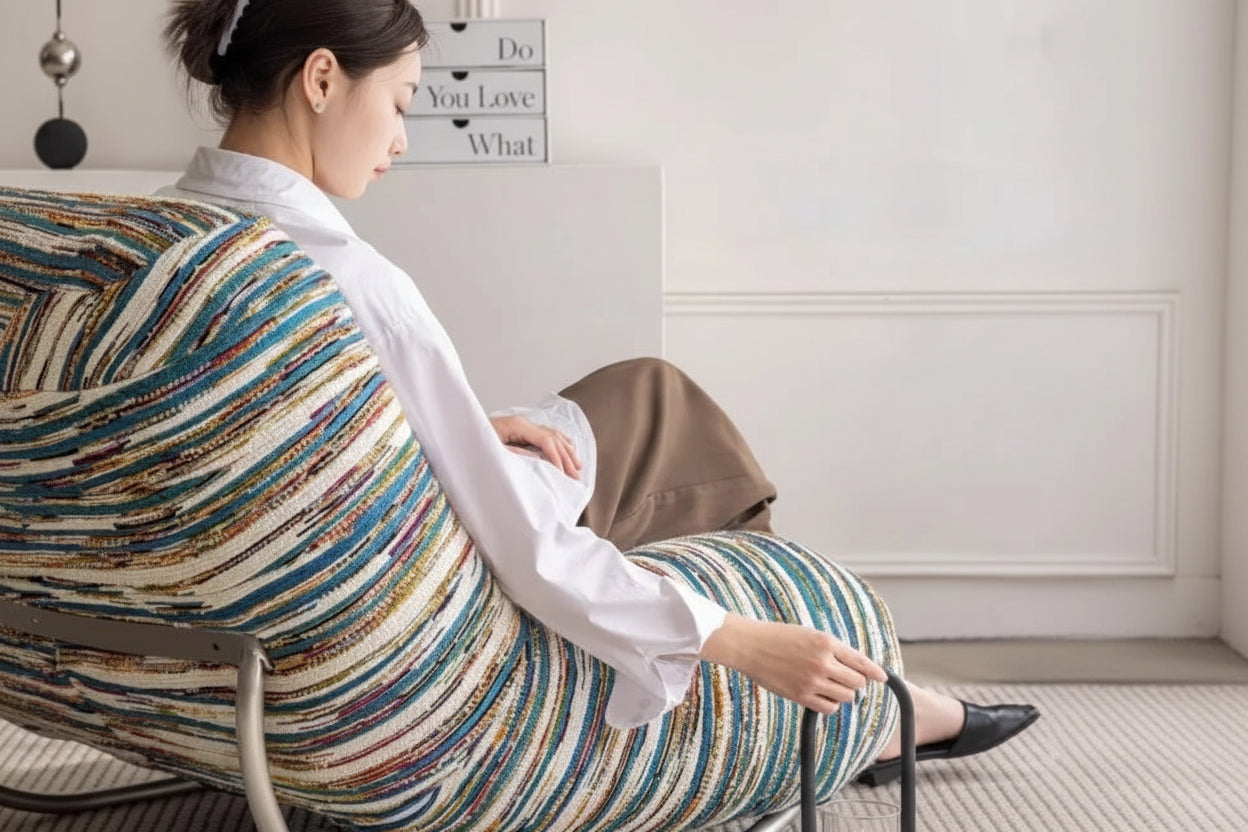 Wrought Iron Caterpillar Rocking Chair - Retro Caterpillar Lounge Chair