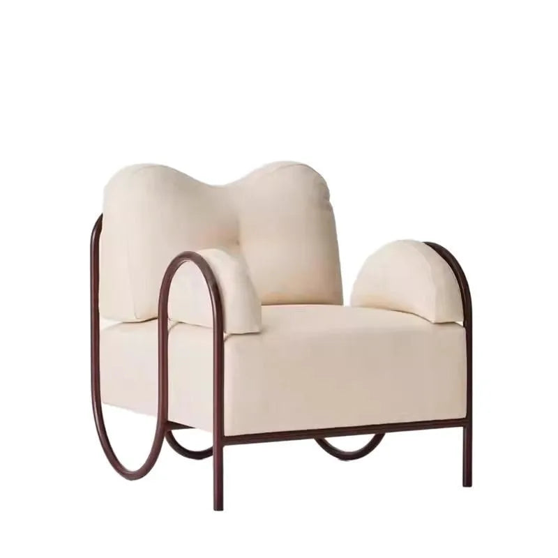 Italian Solid Wood Sofa Chair - Designer Accent Chair for Living Room & Balcony