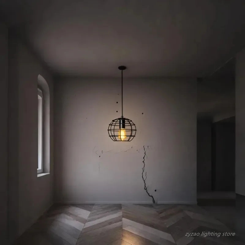 Industrial Black Metal Pendant Light | Vintage Loft Dining Room Lighting