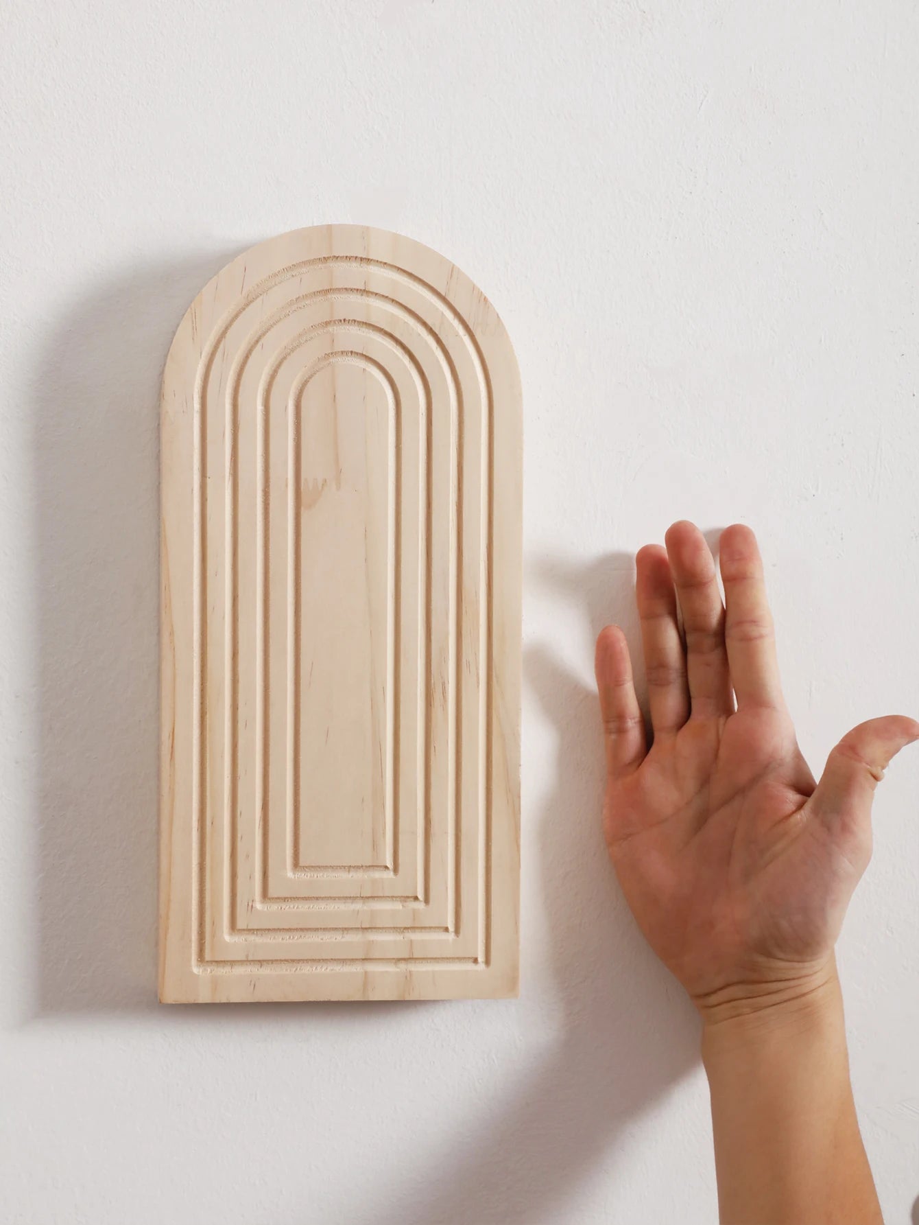 Boho Wooden Wall Vase Arched Hanging Planter for Living Room