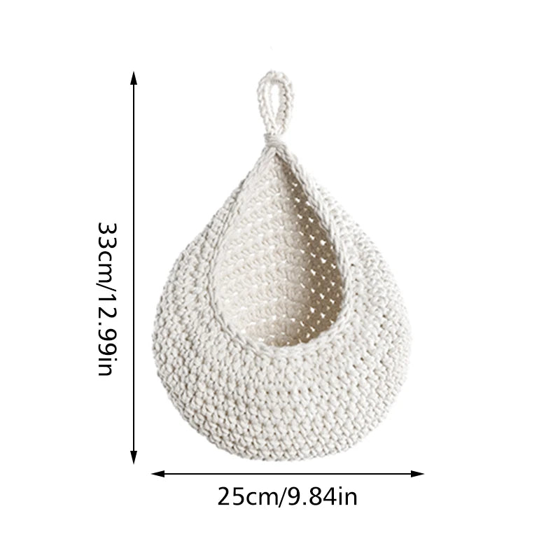 Cotton Rope Storage Basket - Wall Hanging Organizer