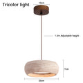 Natural Stone Pendant Light | Travertine Dimmable LED Chandelier