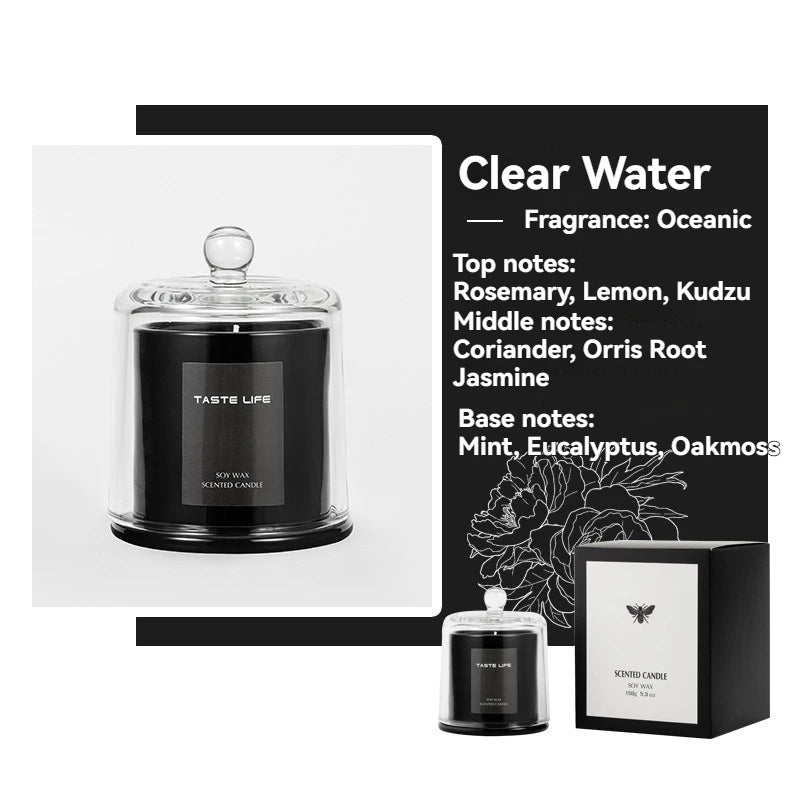Soy Wax Scented Candle - Glass Cloche Aromatherapy Candle for Home & Spa