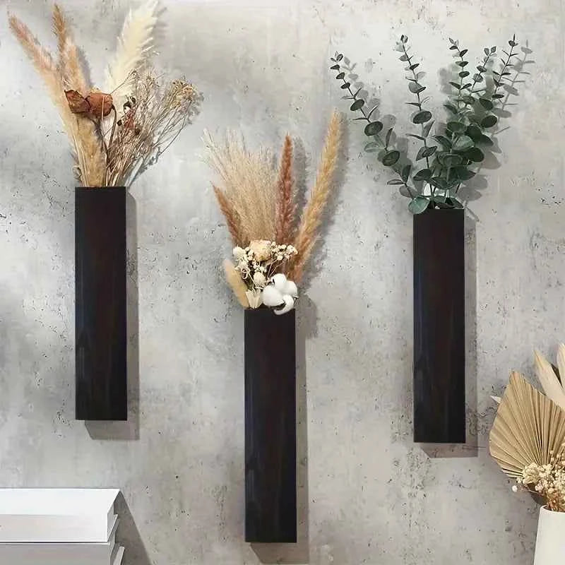 Rustic Wooden Wall-Mounted Vase - Handcrafted Hanging Planter - LUXE Home Collection Co