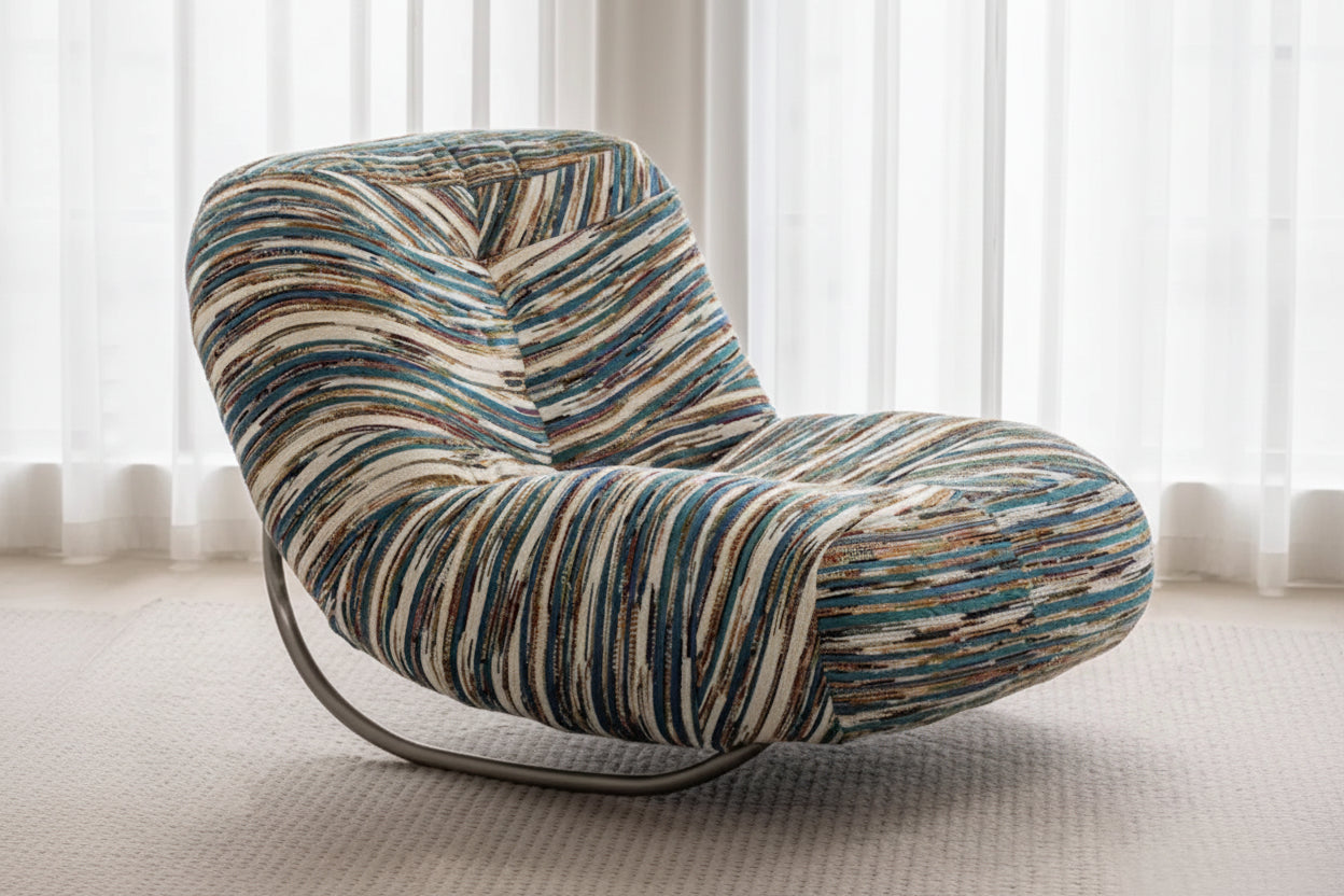 Wrought Iron Caterpillar Rocking Chair - Retro Caterpillar Lounge Chair