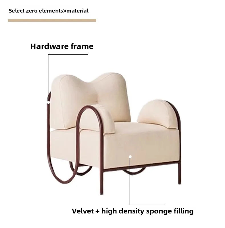 Italian Solid Wood Sofa Chair - Designer Accent Chair for Living Room & Balcony