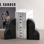 Nordic Ceramic Bookends - Modern Book Holders for Desk & Office Organization